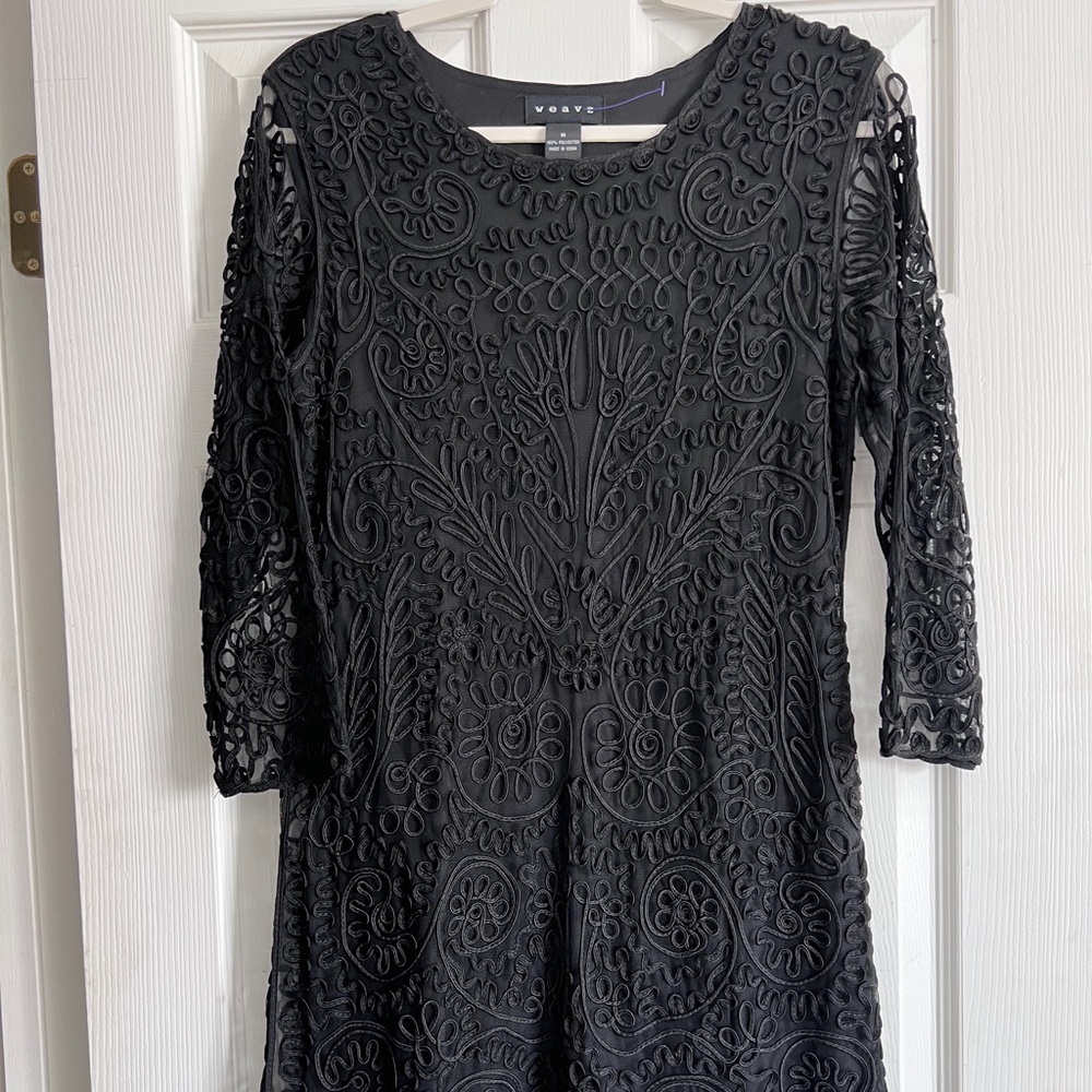 Weavz Black Long Sleeve Lace Dress